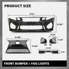 G-PLUS Front Bumper Set 8Pcs Compatible with 2013-2015 LX GS GS350 GS450 Conversion 16+ GS F, (1 Front Bumper +1 Center Grille+2 Fog Lamp Frame + 2 Fog Lights + 1 License Plate + 1 Small Bracket)