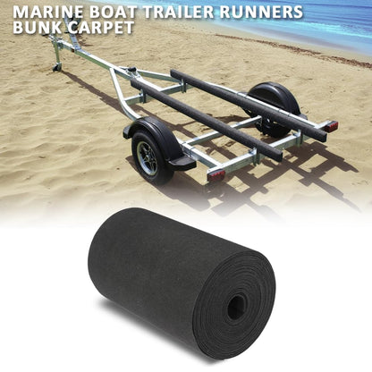 G-PLUS 18" x 50' Outdoor Ribbed Marine Carpet, Boat Trailer Bunk Carpet, Fit Boat Trailer Bunks Runner Docks Black