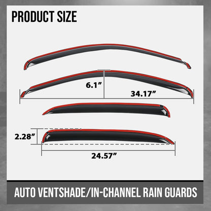 G-PLUS in-Channel Auto Vent Window Visors 4pcs Compatible with Chevy Tahoe/GMC Yukon 2000-2006 Smoky