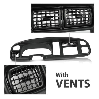 G-PLUS Dash Board Bezel Cover Double Din Compatible with Dodge Ram 1500 1998-2001/ Ram 2500 3500 1998-2002 Instrument Panel Cover w/Vent (Clips Included)