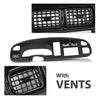 G-PLUS Dash Board Radio Bezel Double Din w/Vents Compatible with Dodge Ram 1500 1998-2001/ Ram 2500 3500 1998-2002 Matte Black Plastic