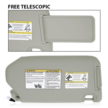 G-PLUS Gray Left & Right Sun Visor 1 Pair with Lights & Mirror Compatible with 2013-2018 Nissan Pathfinder (Platinum, SL, SV)/ 2014-2017 Infiniti QX60 96400-9PB0A,96401-9PB0A