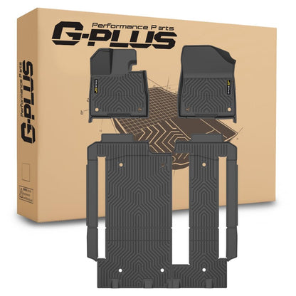 G-PLUS Floor Mats Compatible with Toyota Sienna 2021 2022 2023 2024 2025 (Only for 8 Seat) All Weather Custom Fit Protection TPE Floor Liners 1st & 2nd & 3rd Row Black