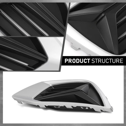 G-PLUS Pair Front Fog Light Covers, Compatible with Audi Q3 Prestige 2019/ Q3 (submodel: Komfort, Premium, Premium Plus, Progressiv, Technik) 2019-2023, Left Driver & Right Passenger Side 2PC