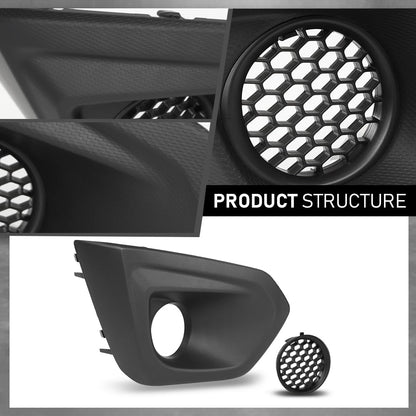 G-PLUS Front Left Fog Light Bezel Cover W/Insert Grille, Compatible with Subaru Impreza 2012-2014, Driver Side, 57731FJ010, 57731FG210