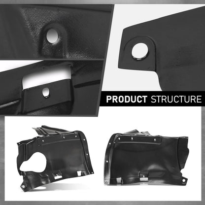 G-PLUS Fender Liner Front Driver and Passenger Side Front Section Compatible with Audi A3 Base 2006-2008 8P0821191C, 8P0821192B, AU1250101, AU1251101 Black