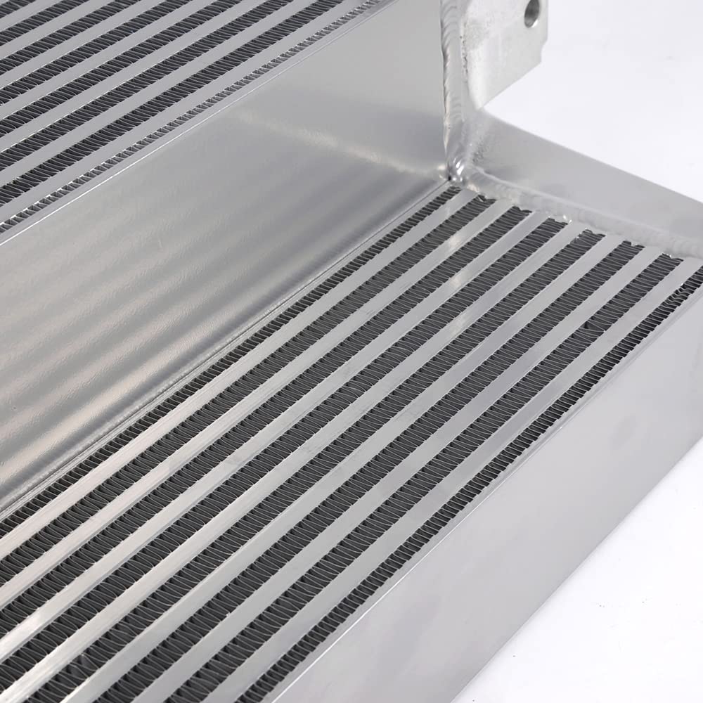 Performance Front Mount Aluminum Intercooler Compatible With Ford Mustang 2.3L EcoBoost 2015 2016 2017 Silver