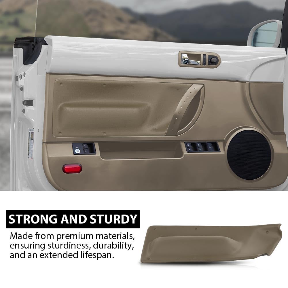 G-PLUS Door Panel Insert Brown Compatible with Volkswagen New Beetle 2003-2010, Not Fit for hatchback, Only Fit for Beetle Convertibles
