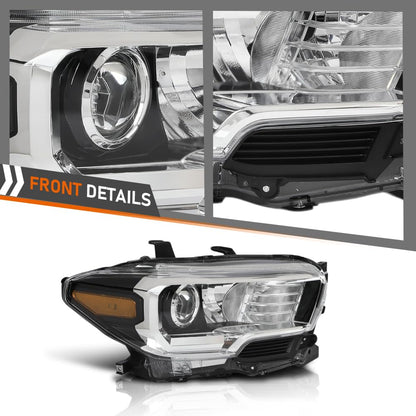 G-PLUS Headlight Assembly Right Side w/o LED Daytime Running Compatible with Toyota Tacoma 2016-2017 8111004260, 8111004250, 8111004261, 8111004262, TO2503243 No Modification Needed White