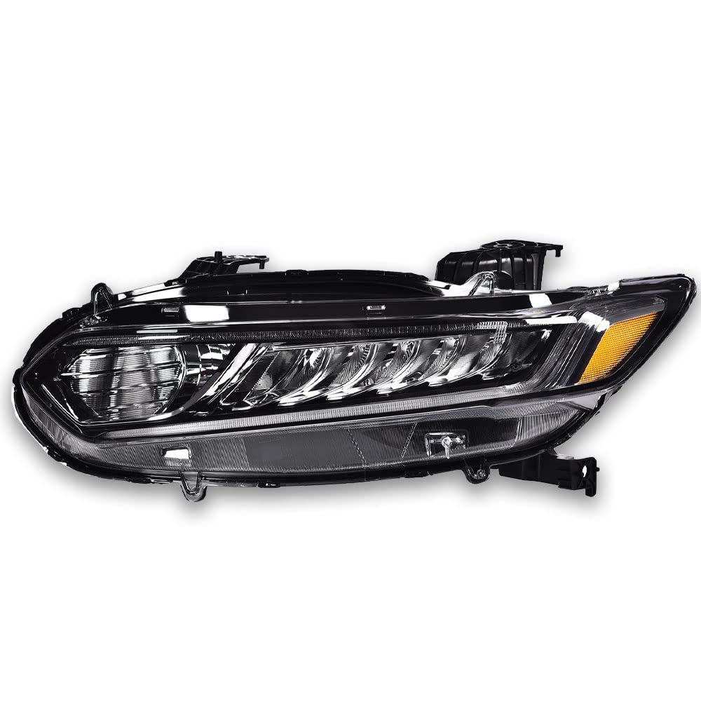G-PLUS Headlights Assembly, Compatible with 2018 2019 2020 Honda Accord Left Bumper Headlamp, Clear Lens Black Housing Amber Reflector Bumper Headlamps,faros delanteros