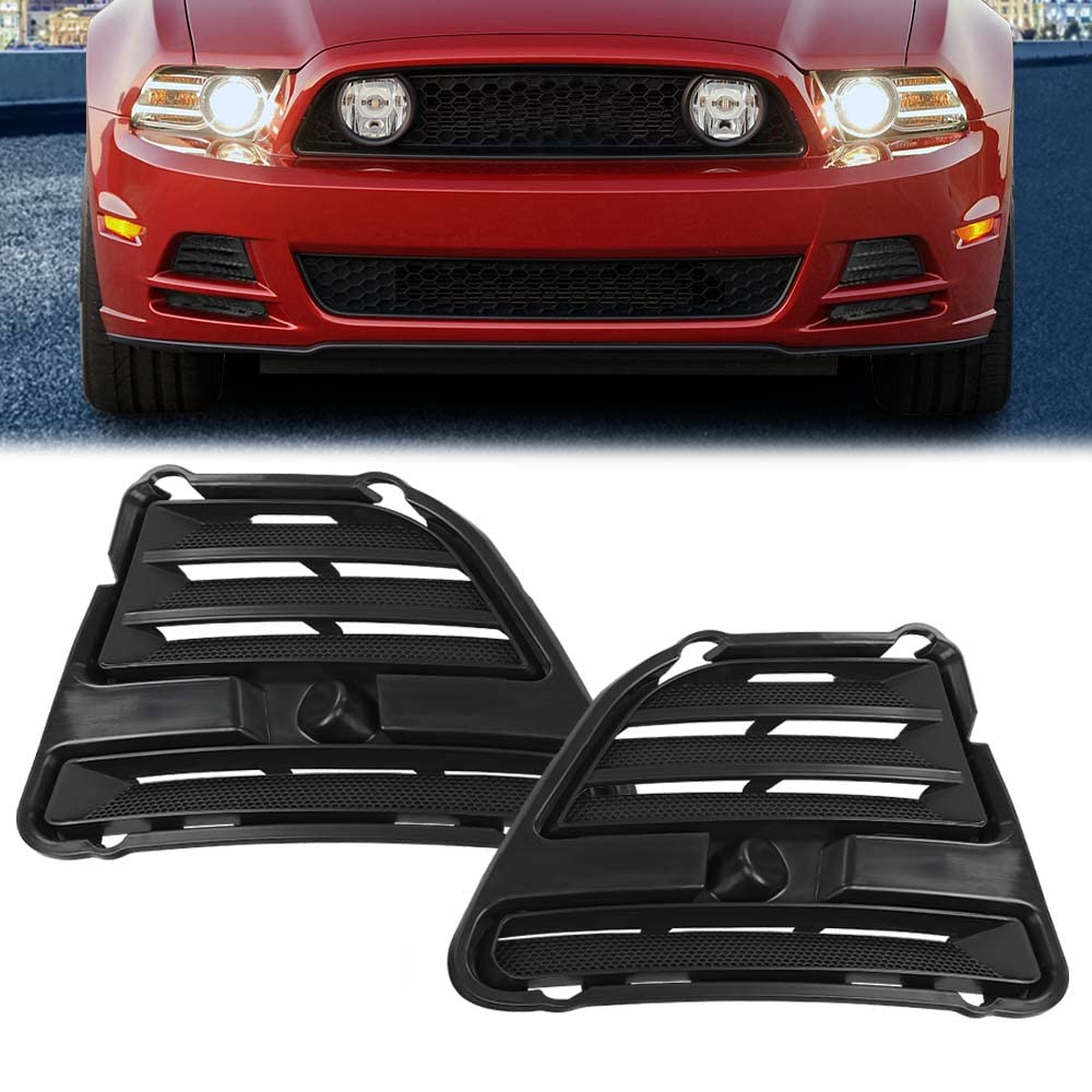 G-PLUS New Front Bumper Fog Light Cover Set Compatible with 2013-2014 Ford Mustang Base/GT/Boss 302 FO1039134, FO1038134 Fog Lamp Accessories