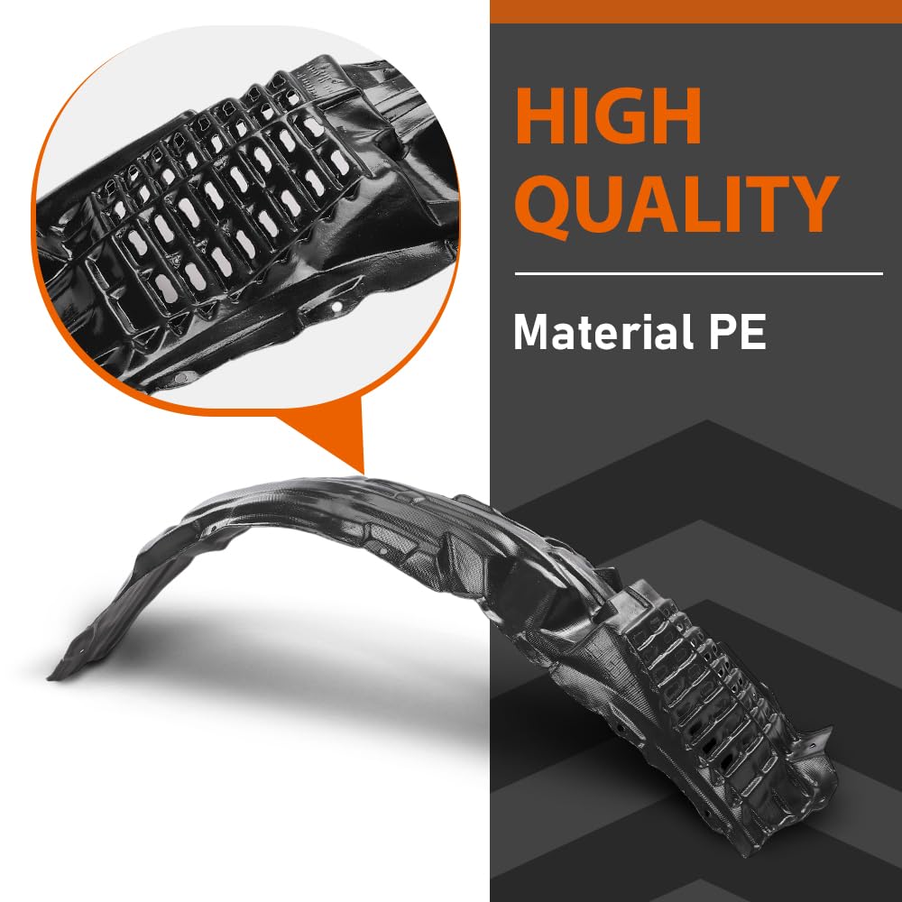 G-PLUS Front Left & Right Side Fender Liner Set Compatible with Lancer 2008-2015 2 PCS Black
