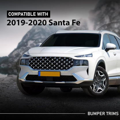 G-PLUS Front Bumper Trims Compatible with Hyundai Santa Fe SEL Plus 2019,Fit Hyundai Santa Fe (submodel: Essential, Limited, Luxury, Preferred, Preferred Turbo, SE, SEL, Ultimate) 2019-2020 Chrome