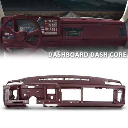 G-PLUS Dash Dashboard Core Compatible with 1988-1994 Chevy & GMC Truck Fit 1992 1993 1994 Chevy Blazer GMC Yukon Suburban Red ABS