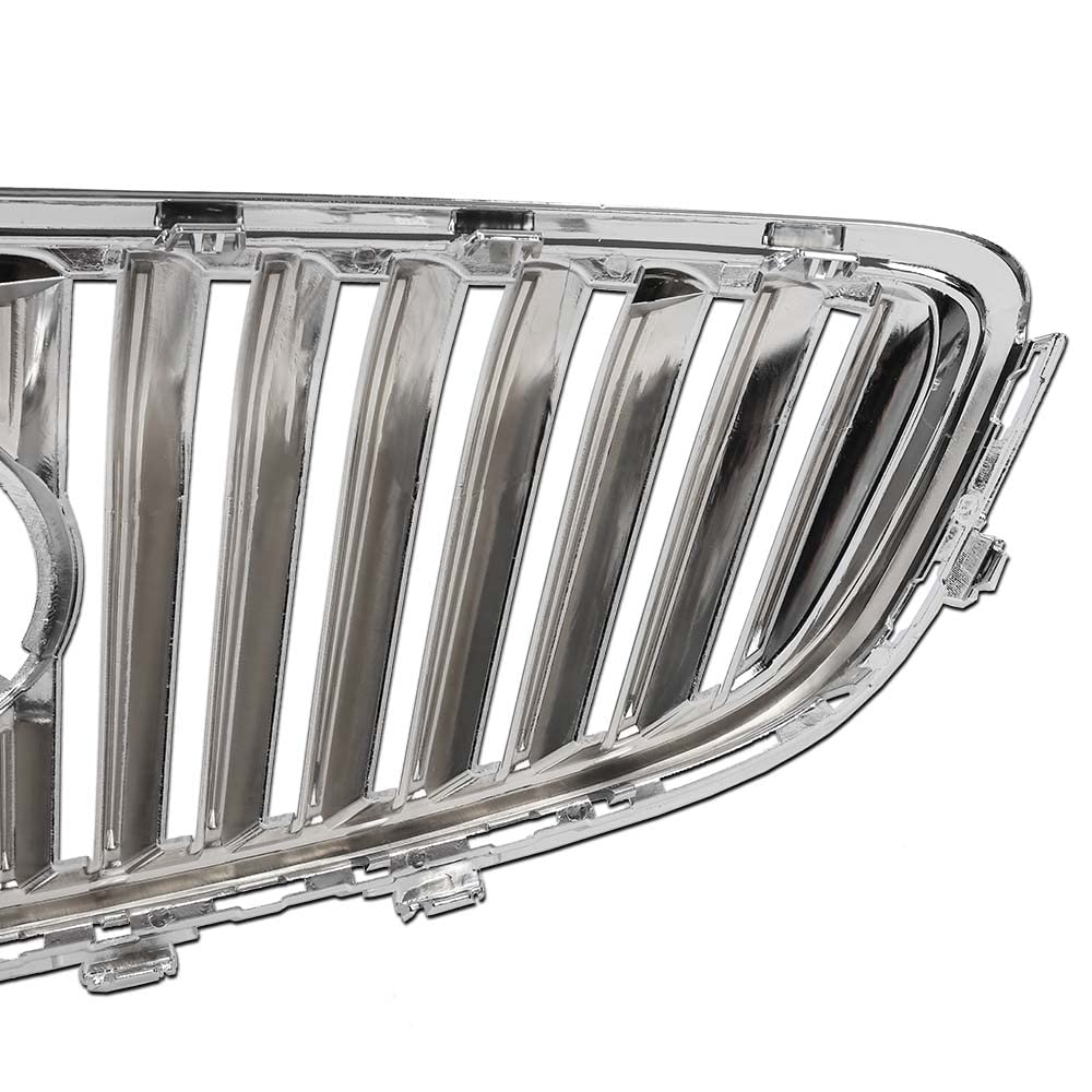 G-PLUS Front Bumper Upper Grille Assembly Chrome Compatible with 2012-2017 Buick Verano 20984572, 23172630, 23274652