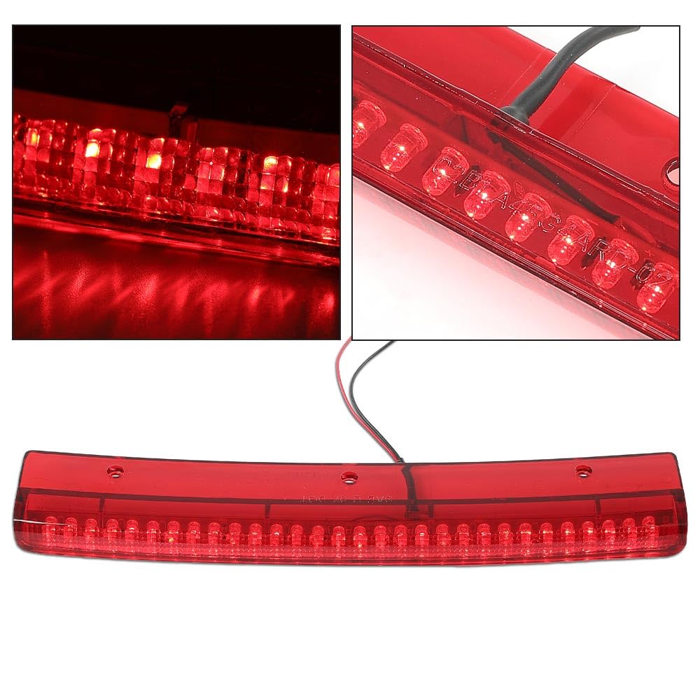 G-PLUS LED Third 3rd Brake Light Compatible with Chevy Camaro SS 5.7L V8 1998 1999 2000 2001 2002, High Mount Cargo Tail Stop Lamp, Red Lens Chrome Housing