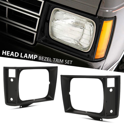 G-PLUS Headlight Door Set with Corner Light Hole Compatible with Chevy S10 Base 1982-1990/Fit GMC S15 Base Jimmy Sierra Grande 1982-1990 15653682 15653681 GM2513127 GM2512127