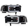 G-PLUS LED Light Strip Headlights w/o Bulbs Fit Dodge Ram 1500 1994-2001/Dodge Ram 2500 3500 1994-2002 Clear Lens Black Housing Clear Reflector Bumper Headlamps,faros delanteros Assembly