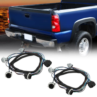 G-PLUS Tail Light Harness Compatible with Chevy Silverado 1500 1500HD 2500HD 3500 2003-2007 Left & Right 16531402,16531401 Luces Traseras Rear Brake Lamps Assembly