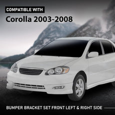 G-PLUS Front Bumper Brackets Pair for Toyota Corolla 2003-2008 Black Front View
