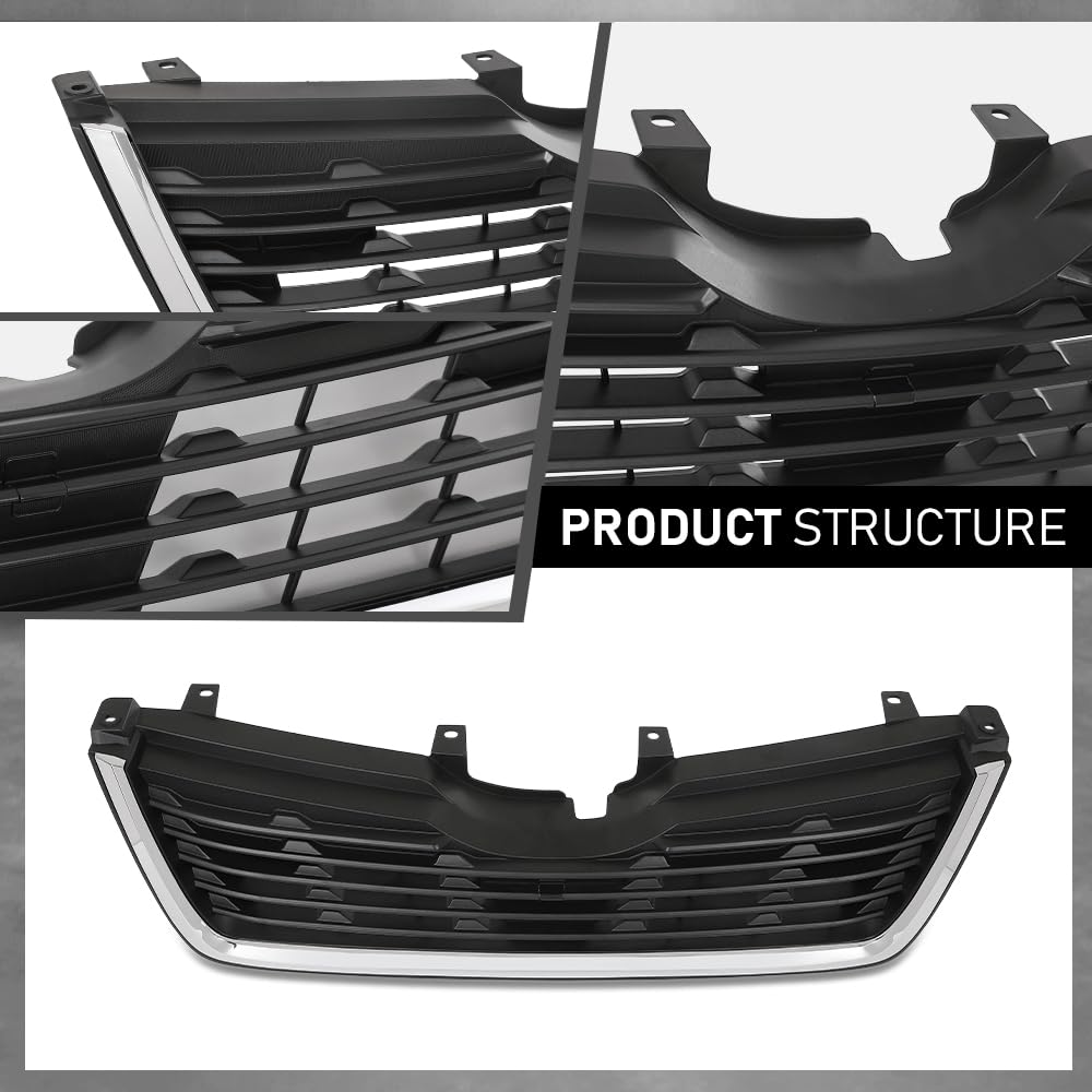 G-PLUS Front Bumper Grille Grill W/Chrome Trim Compatible with Subaru Forester 2019-2021 91121SJ110