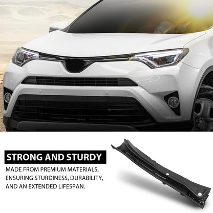 G-PLUS Windshield Cowl Vent Panel W/Side Cowl Cover Trim ABS Compatible with Toyota RAV4 2013-2018 55708-0R030, 557080R030 Black