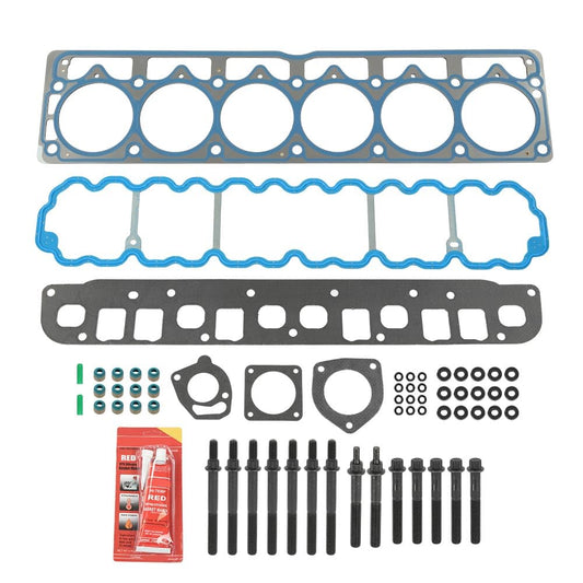 G-PLUS Head Gasket Set Bolts Compatible with Jeep Cherokee 1999-2001 /Fit Jeep Grand Cherokee 1999-2003 /Fit Jeep TJ Wrangler 1999-2003 4.0L 242CID L6 OHV HS9076PT-4, ES71102