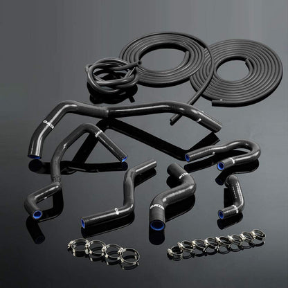 Black Replacement For HONDA CIVIC 1992-2000 1.6L SOHC D15 D16 EG EK Silicone Radiator Hose Kit Clamps + Vacuum Hose Kit