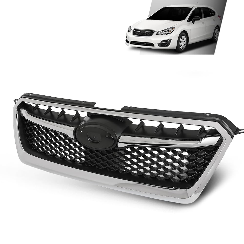G-PLUS Front Bumper Grille w/Moulding Trim Compatible with Subaru Impreza 2012-2016,Fit Subaru Crosstrek 2016-2017 SU1200163