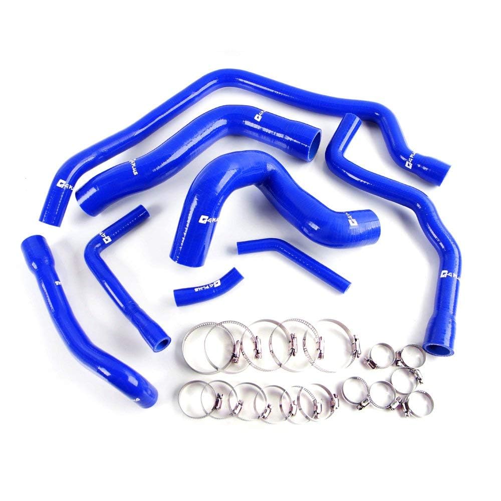 G-PLUS Water Silicone Radiator Hose Pipe Clamps Kits, Compatible with BMW E34 525i 525ix 520i M50 1989-1995 Blue (4.5mm, 3-ply)