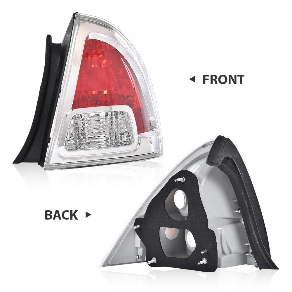 G-PLUS Tail Lights Compatible with Ford Fusion (submodel: S, SE, SEL) 2006-2009 6E5Z13405B, FO2819113C, Rear Lights Clear Red Lens,Left & Right Tail Lamp Luces Traseras, Faros TraserosAssembly