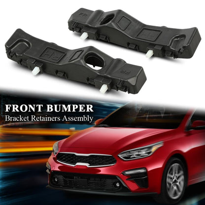 G-PLUS Front Bumper Bracket Retainers Assembly Set 2pcs Compatible with 2019-2022 Kia Forte 86551-M6500 8655-1M7000 86551-M7500 86551-M6000 86552-M6000 Black
