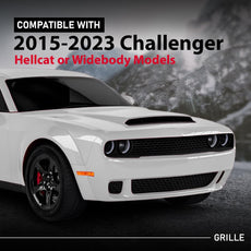 G-PLUS Fog Light Covers 2PCS for Dodge Challenger Hellcat Widebody 2015-2023 Black Front View