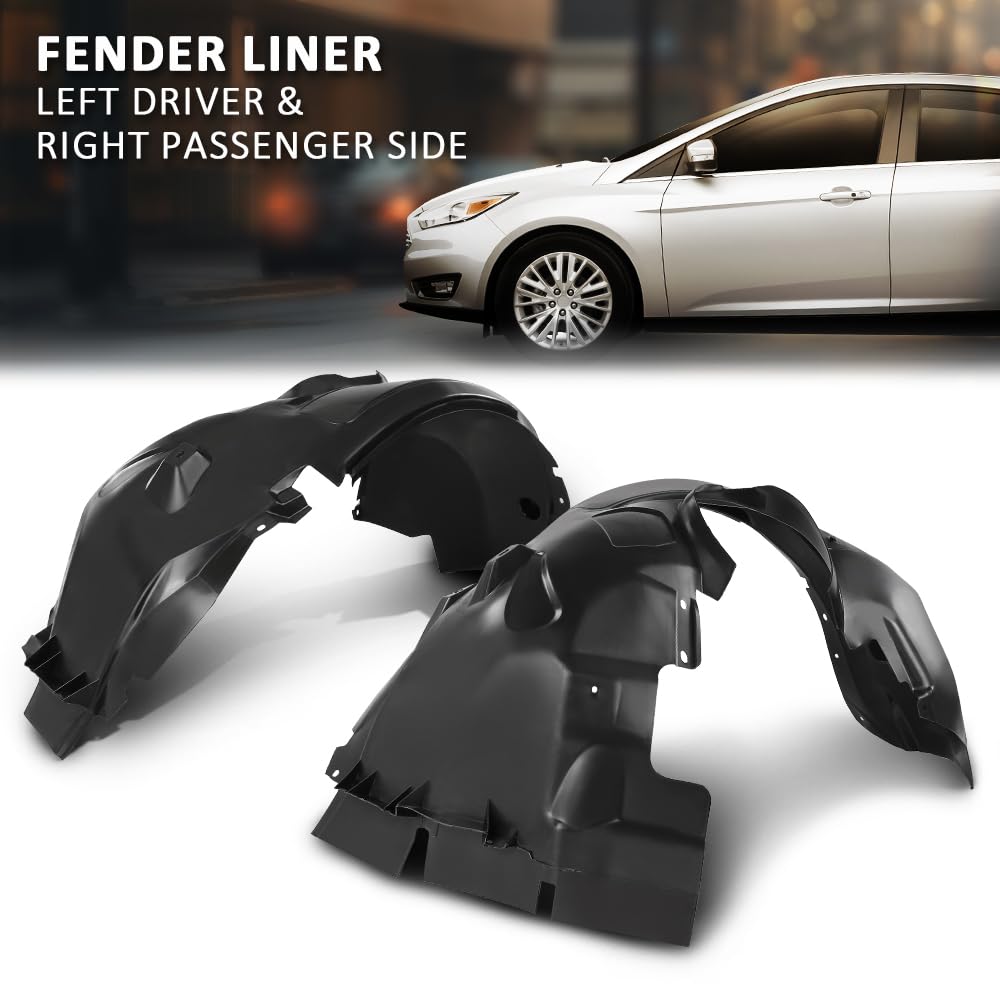G-PLUS Pair Front Fender Liner, Compatible with Ford Focus S SE 2012-2018, LH Driver & RH Passenger 2PCS, AM5Z16102A, AM5Z16103A