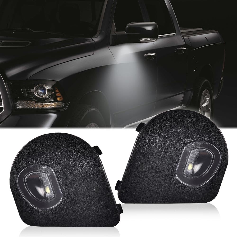 G-PLUS Mirror Puddle Lights Compatible With 10-18 Dodge Ram 1500 2500 3500 4500 5500,OEM Factory Right & Left Mirror Puddle Lights,2pcs