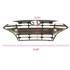 G-PLUS Front Upper Bumper Grille Compatible with Hyundai Elantra 2019-2020 Chrome Front View