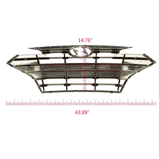 G-PLUS Front Upper Bumper Grille W/Chrome Trim Compatible With 2019-2020 Hyundai Elantra