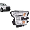 G-PLUS Headlight Compatible with Ford F150 2015-2017 Headlamps Right Passenger Side Clear Lens Chrome Housing Amber Reflector,faros delanteros