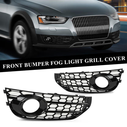 G-PLUS Front Bumper Fog Light Lamp Cover Grille Compatible with Audi A4 S-line S4 2013-2015 8K0807681L, 8K0807682M