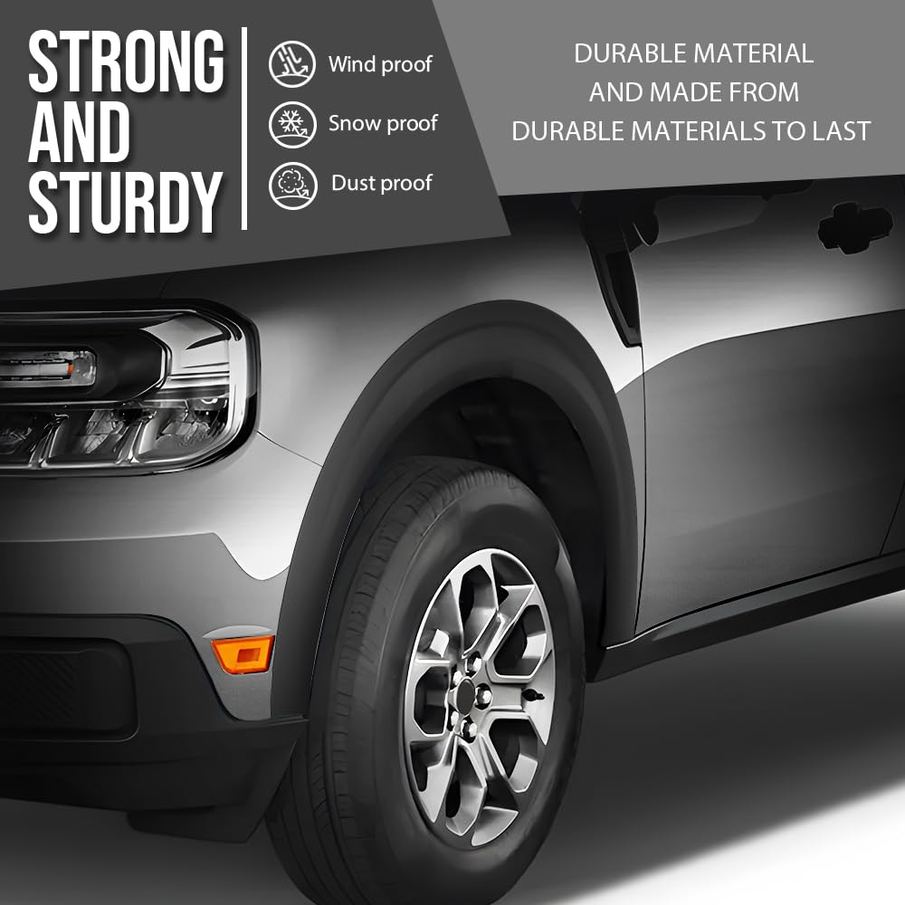 G-PLUS Front and Rear Wheel Eyebrow Fender Trim Compatible with Ford Maverick 2022 2023 2024 2025 Black