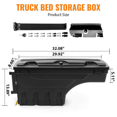 G-PLUS Lockable Storage Box 2PCS for Chevy Silverado GMC Sierra 2007-2018 Side View