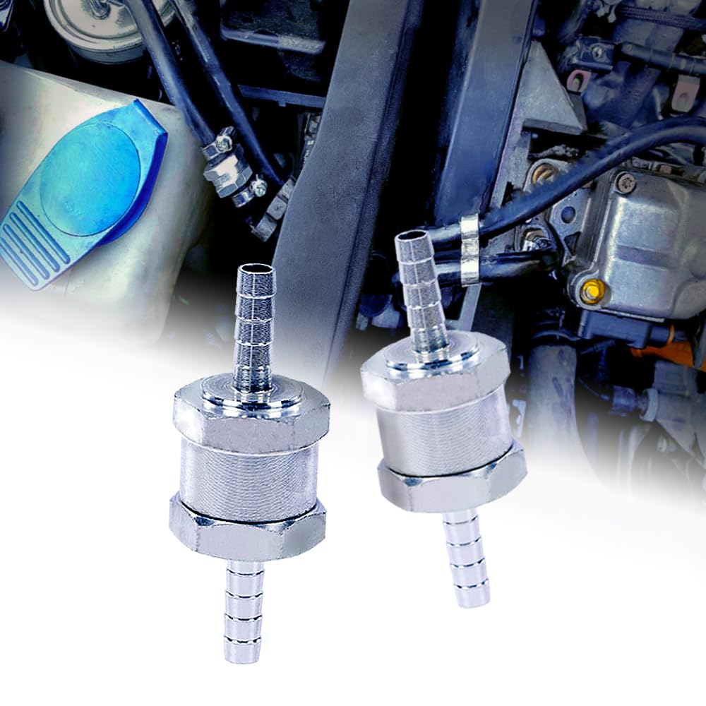 G-PLUS 2pcs 6MM Non-Return One Way 1/4 Inch Air Fuel Oil Check Valve Diesel Gas Fits for Carburettor and Low Pressure Fuel Systems