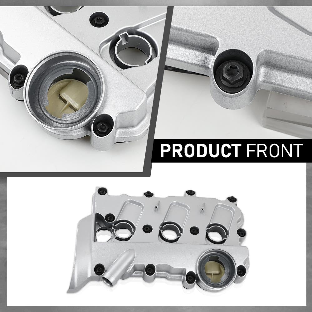 G-PLUS Left Engine Valve Cover w/Gasket Compatible with Audi A4 2005-2008/ Fit Audi A6 2005-2011 06E103471G, V104953, 0360037 Silver