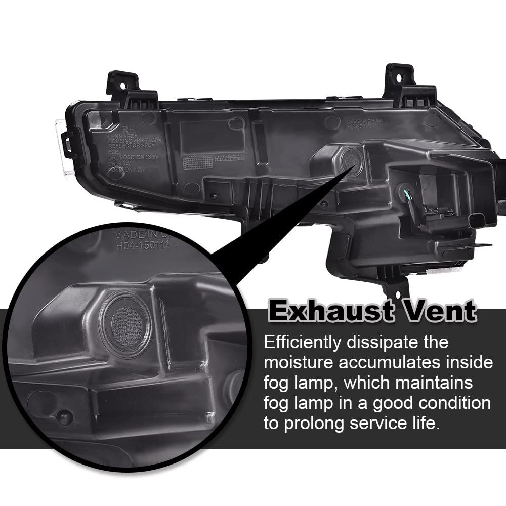 G-PLUS Front Bumper LED DRL Fog Lights Daytime Running Lamp Set Compatible with Chevy Malibu XL 2016-2018 Driver and Passenger Side Bumper Fog Lights