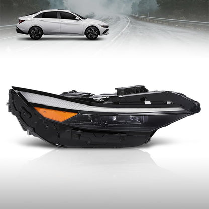 G-PLUS LED Headlight Assembly Right Side Compatible with Hyundai Elantra 2024-2025 92102-AA740 Black