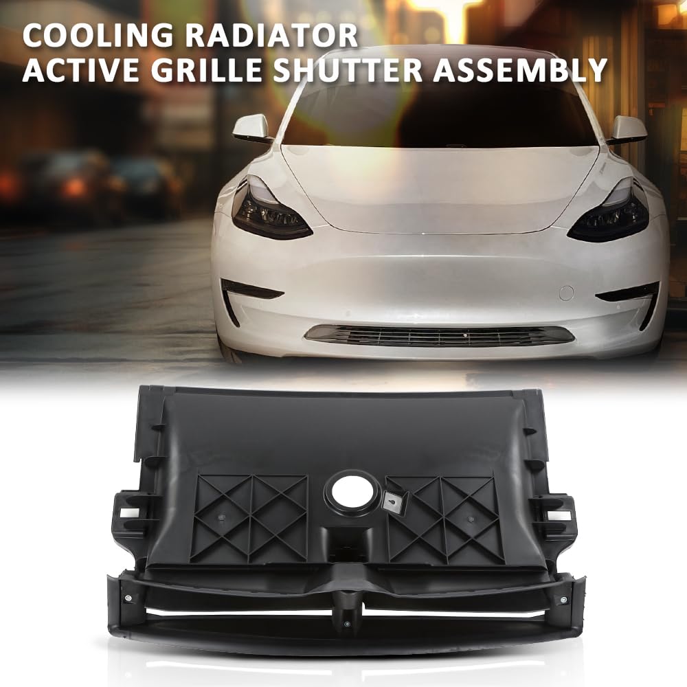 G-PLUS Cooling Radiator Active Grille Shutter Assembly w/o Motor/Actuator/Controller Compatible with Tesla Model 3 2021-2023