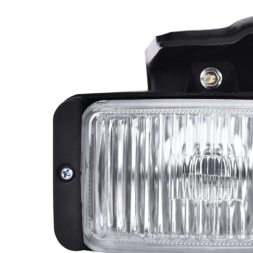 G-PLUS Front Fog Lights Compatible with Chevy GMC C/K 1500 2500 3500 1988-1999, Fit Chevy Blazer/GMC Jimmy 1995-1997 Left & Right Clear Lens Chrome Housing, 16524928, GM2593106