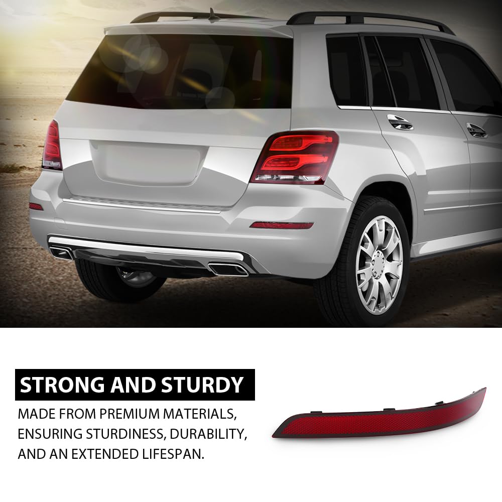 G-PLUS Rear Right Bumper Reflector, Compatible with Benz GLK-Class W204/X204 GLK200 GLK250 GLK260 GLK280 GLK300 GLK350 GLK500 2013-2015, Passenger Side, 2048200474, A2048200474