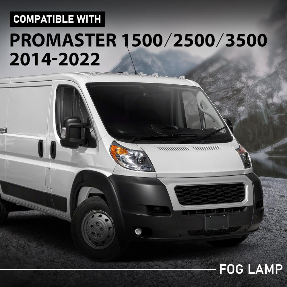 G-PLUS Fog Light Lamp Set Left Right Compatible with Ram Promaster 1500 2500 3500 2014 2015 2016 2017 2018 2019 2020 2021 2022 AC2592111N