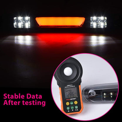 G-PLUS White Cover Black Bottom 3D LED Bar For 07-13 Compatible for Silverado/Sierra 3rd Third Brake Light/Cargo Lamp Lens